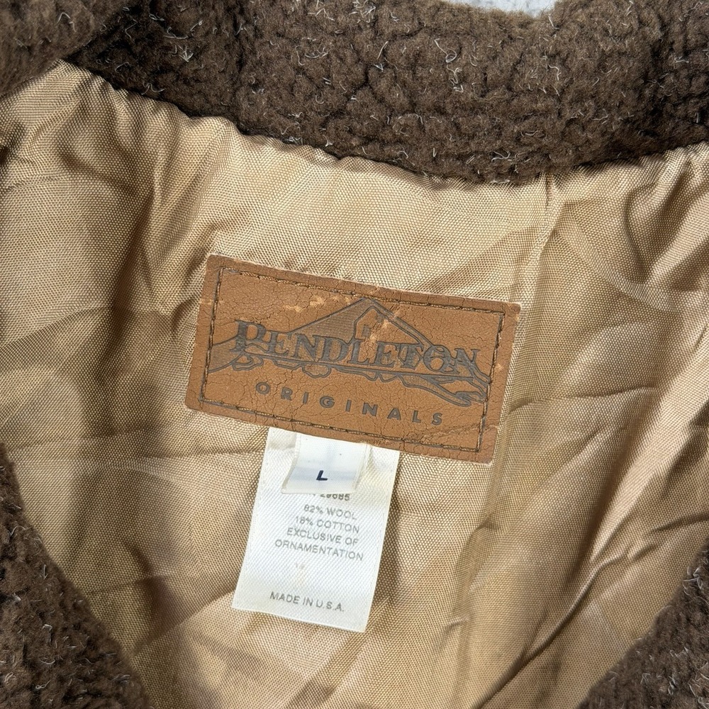 Pendleton Blanket Coat Womens Large Wool Deer Cabin Fish Lined Made In USA Fall - Picture 2 of 8